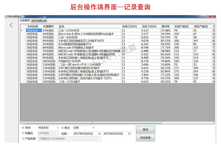 沖壓機生產管理系統軟件 沖壓機生產管理系統軟件