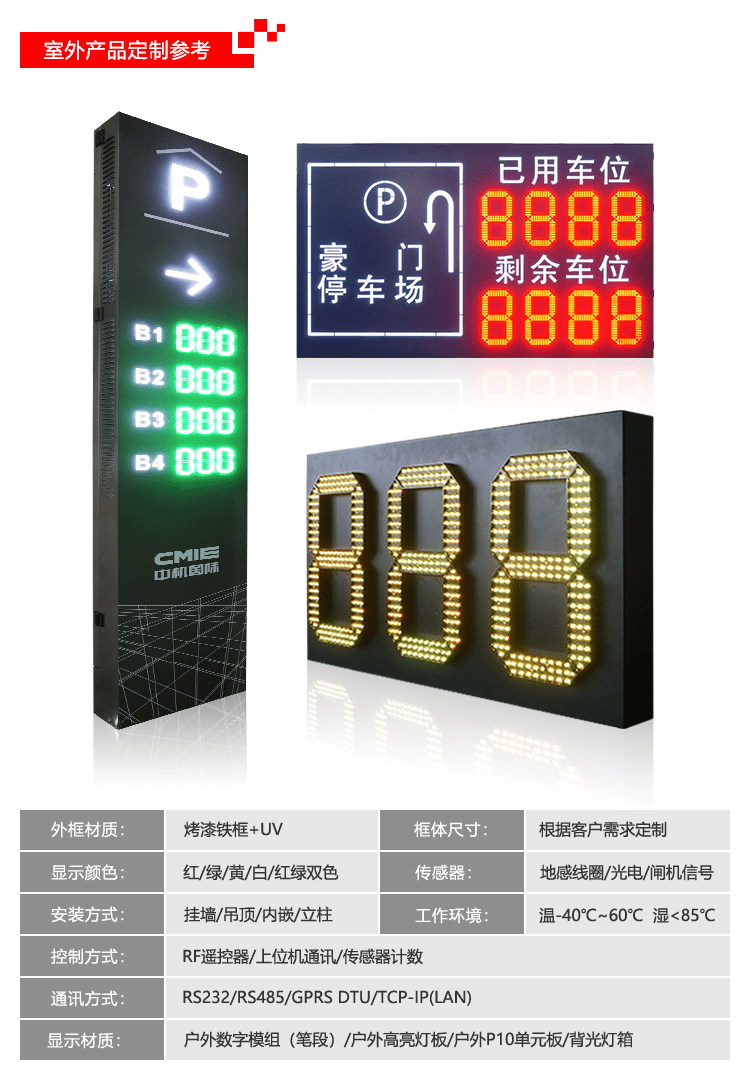 剩余車位誘導顯示屏 剩余車位誘導顯示屏
