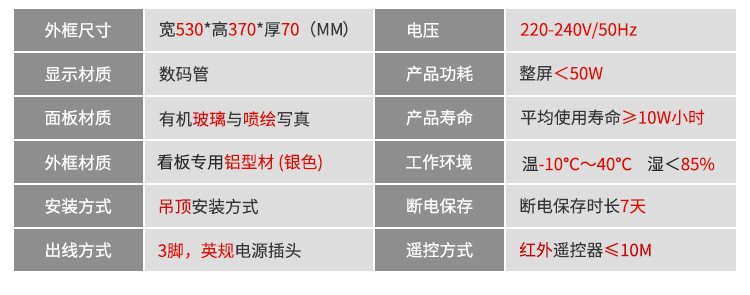 利率匯率屏產品參數 利率匯率屏產品參數