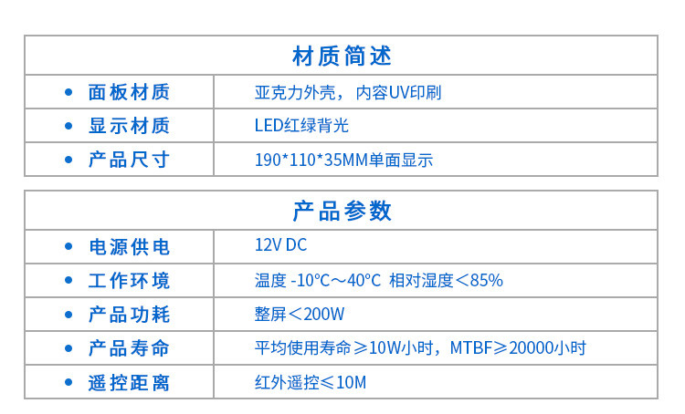 廁所有人無人狀態顯示屏產品參數 廁所有人無人狀態顯示屏產品參數