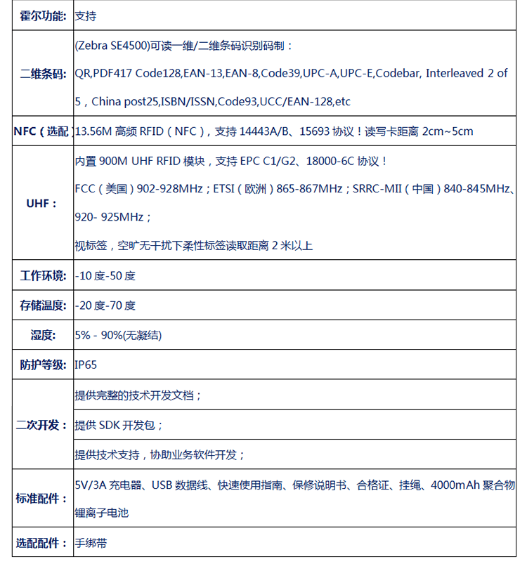 無線數據采集手持終端產品規格 無線數據采集手持終端產品規格