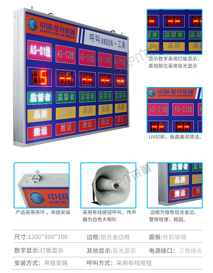 安燈系統(tǒng)電子看板產(chǎn)品參數(shù) 安燈系統(tǒng)電子看板產(chǎn)品參數(shù)
