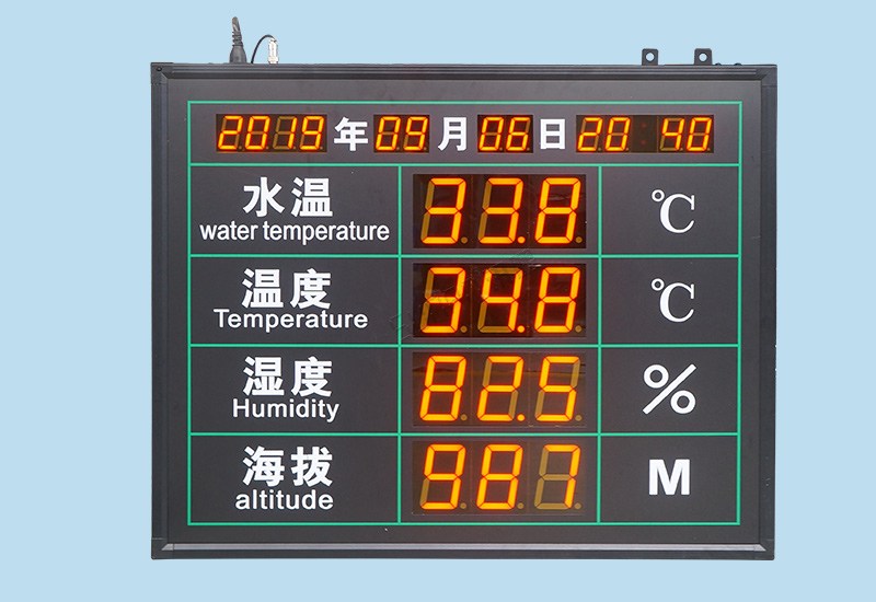 水溫溫濕度海拔監(jiān)測(cè)電子看板 