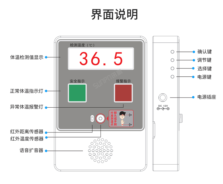非接觸式體溫篩查儀界面說明 非接觸式體溫篩查儀界面說明