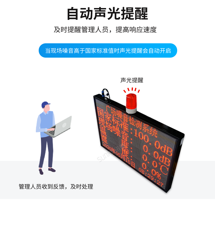 噪音監測看板聲光報警提示