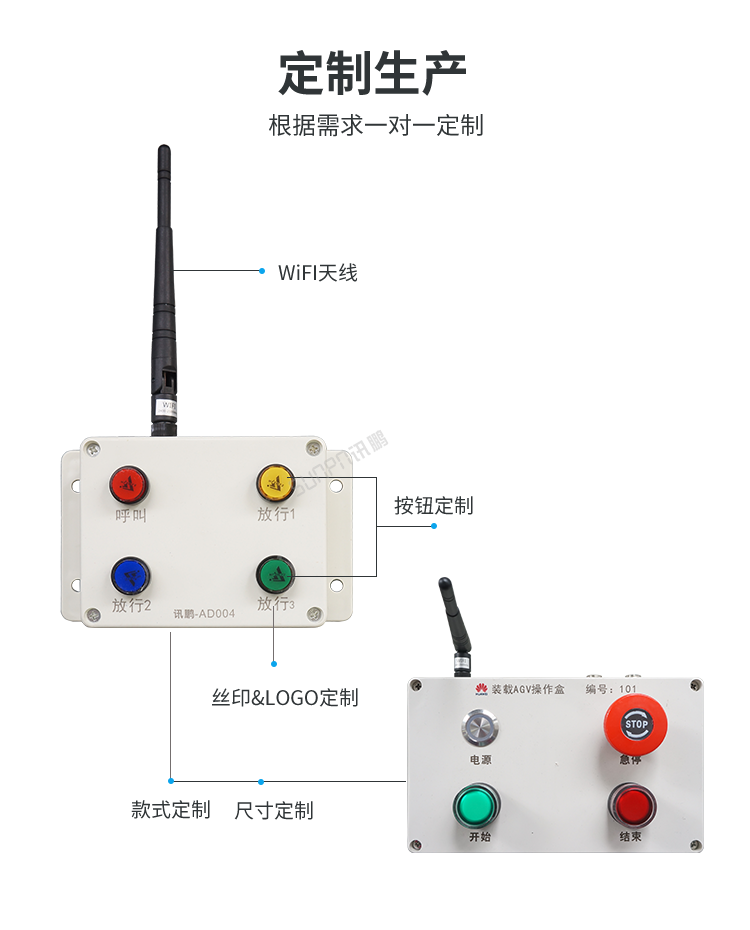 AGV物料小車wifi呼叫器定制說明 AGV物料小車wifi呼叫器定制說明