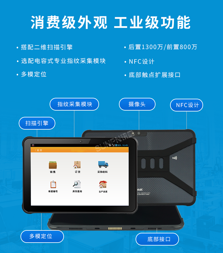 10.1英寸手持平板電腦-工業級功能